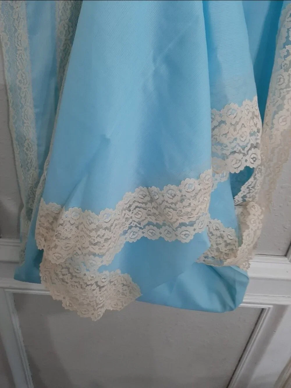 Vintage dorothy douglas flat sheet two pillowcases 50s 60s Tiffany lace mcm